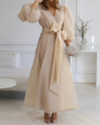 Elegant Organza Solid Color Dress