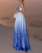 Sleeveless Gradient Long Dress