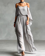 Elegant Solid Color Flowing Dress