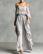 Elegant Solid Color Flowing Dress