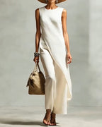 Sleeveless Loose-Fitting Casual Solid Color Dress