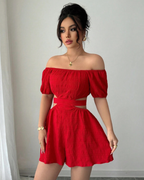Hollow-Out Bow Dress