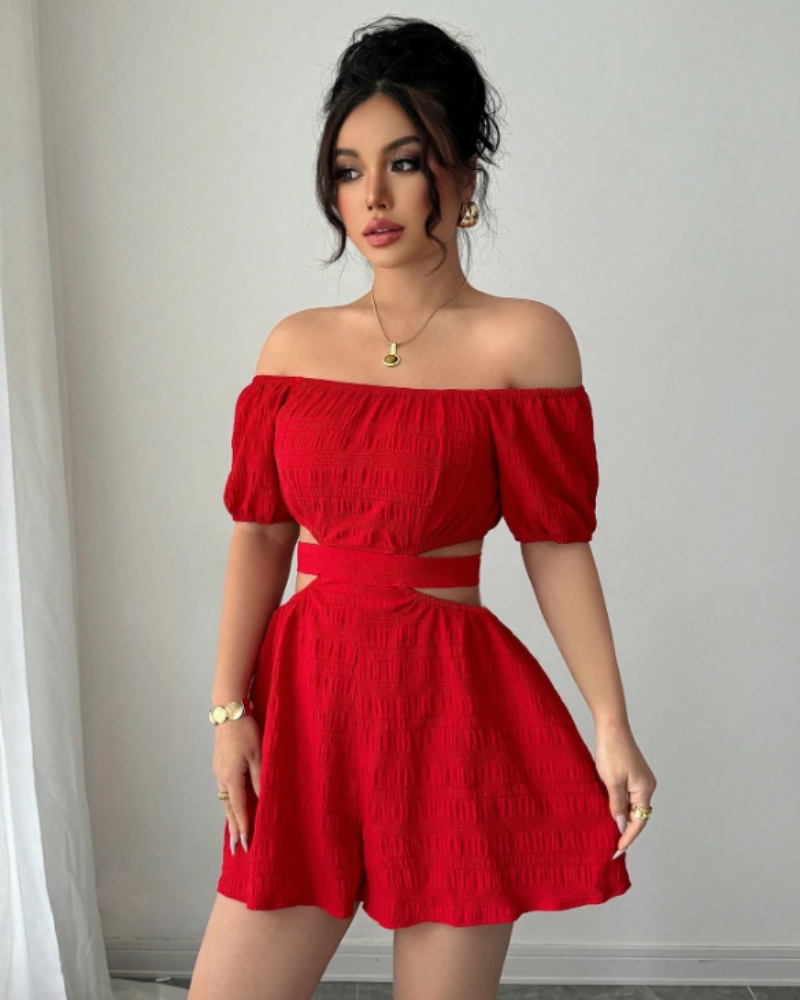 Hollow-Out Bow Dress