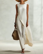 Sleeveless Loose-Fitting Casual Solid Color Dress