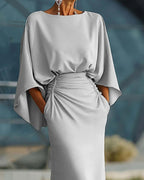Elegant Backless Ruched Maxi Dress