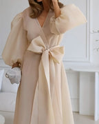 Elegant Organza Solid Color Dress