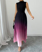 Round Neck Sleeveless Gradient Dress