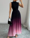 Round Neck Sleeveless Gradient Dress