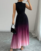 Round Neck Sleeveless Gradient Dress