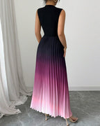 Round Neck Sleeveless Gradient Dress