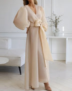 Elegant Organza Solid Color Dress
