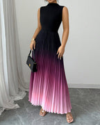 Round Neck Sleeveless Gradient Dress