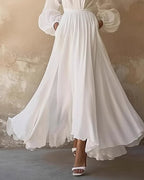 V-Neck Solid Color Waist Dress