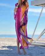 V-Neck Printed Loose Dress