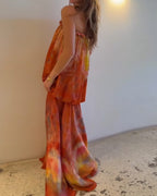 Sleeveless Strapless Printed Dress