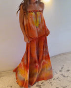 Sleeveless Strapless Printed Dress