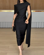 Elegant Single-Layer Solid Color Dress