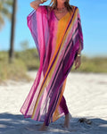 V-Neck Printed Loose Dress