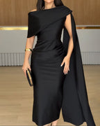 Elegant Single-Layer Solid Color Dress