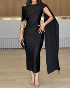 Elegant Single-Layer Solid Color Dress