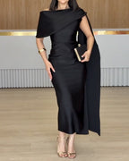 Elegant Single-Layer Solid Color Dress