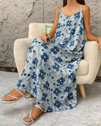 French Style Slip Dress A-line Maxi Skirt