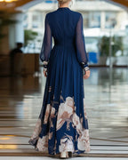 V-Neck Chiffon Printed Dress