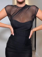 Elegant solid color sleeveless dress