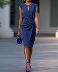 Retro Round Neck Hollow Dress