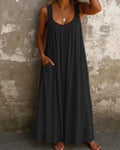 Women's Casual Sundress — U-Neck, Spaghetti Strap, Regular Fit with Shirring (Multicolor)