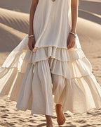 Loose-Fitting Sleeveless Dress With A Full Skirt