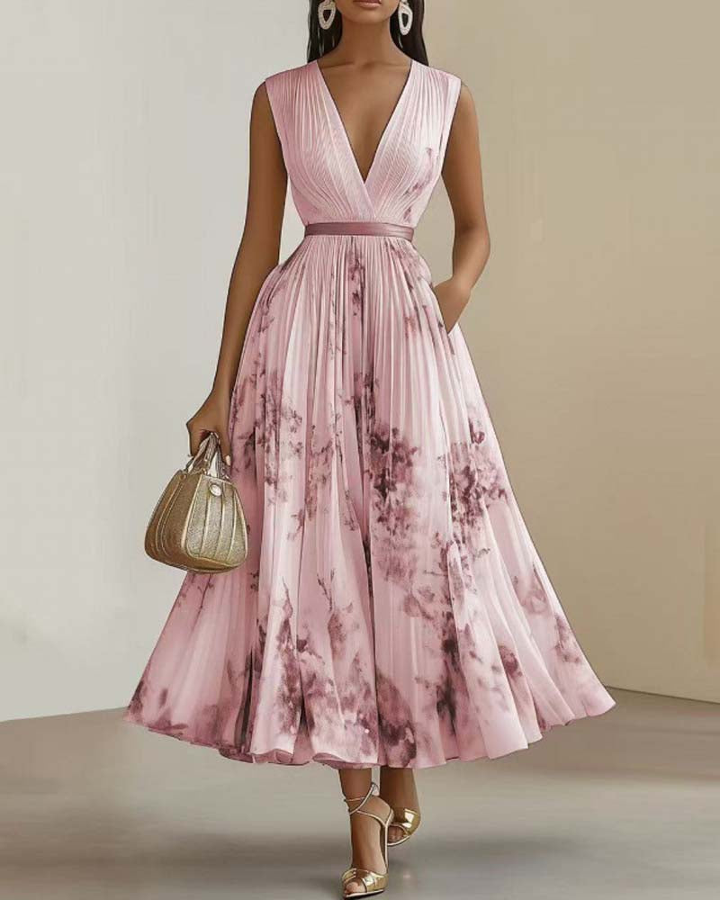 Sexy Printed Sleeveless Maxi Dress