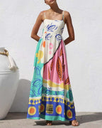 Bohemian Resort Style Printed Sundress