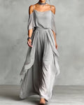 Elegant Solid Color Flowing Dress