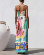 Bohemian Resort Style Printed Sundress