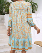 Printed V-Neck Dress