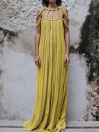Casual off-shoulder solid color dress