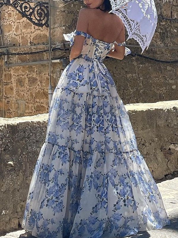 MISMI Ruffled tie-up printed dress