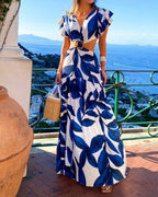 Elegant openwork print dress